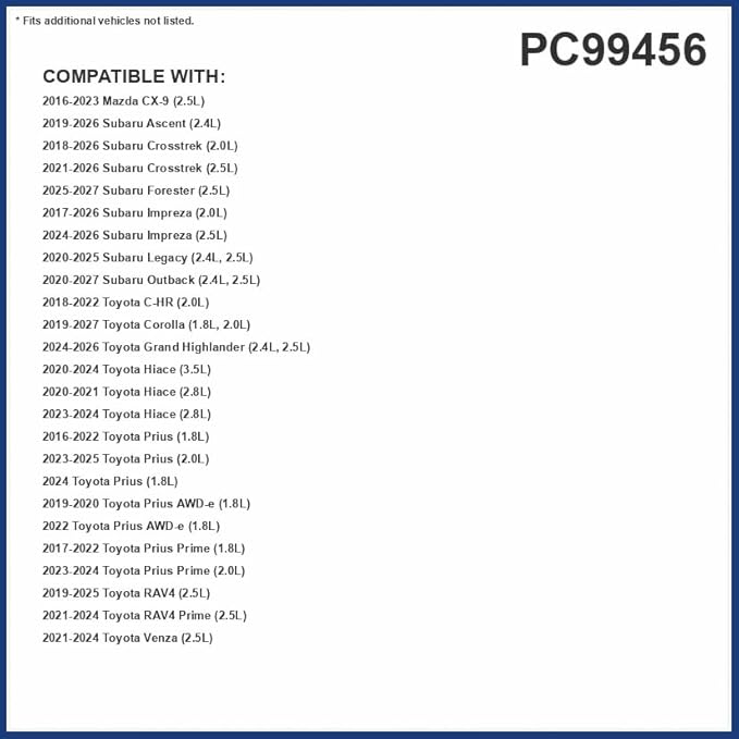 PG Cabin Air Filter PC99456 | Fits 2019-2025 Toyota RAV4, Corolla, 2020-2025 Subaru Outback, 2019-2025 Ascent, 2016-2024 Toyota Prius, 2021-2024 Venza