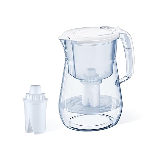 AQUAPHOR 12 Cup Opal Water Filter Pitcher with 1 x B15 Filter | Reduces Chlorine & Heavy Metals | Fast Flow Water Filtration | BPA-Free & Dishwasher Safe | Improved & Filtered Water | White
