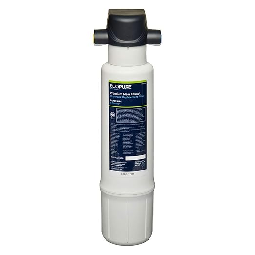 EcoPure EPWPRF Premium Main Faucet Replacement Filter – Fits EPWPFF System – NSF-Certified – Reduces Lead, Chlorine, Sediment & Pharmaceuticals – 6-Month Life – Easy, Mess-Free Changes