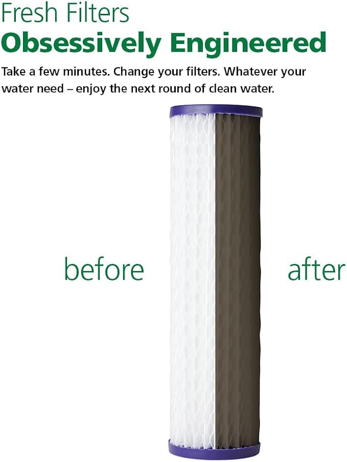 AO Smith 2.5"x10" 20 Micron Sediment Water Filter Replacement Cartridge - 2 Pack - NSF/ANSI 42 Certified - For Whole House Filtration Systems - AO-WH-PRE-RP2
