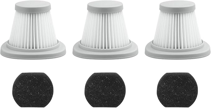 Nispira HEPA Filter Replacement Compatible with Xiaomi Deerma DX118C DX128C Handheld Portable Vacuum Cleaner, 3 Packs
