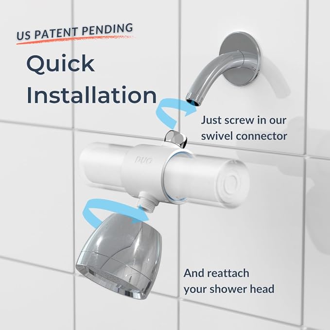 Weddell Duo Shower Filter – NSF Certified Shower Filter for Chlorine Reduction, Lead-Free, Easy Installation, Award-Winning Filter for Healthier Hair & Skin (Black)