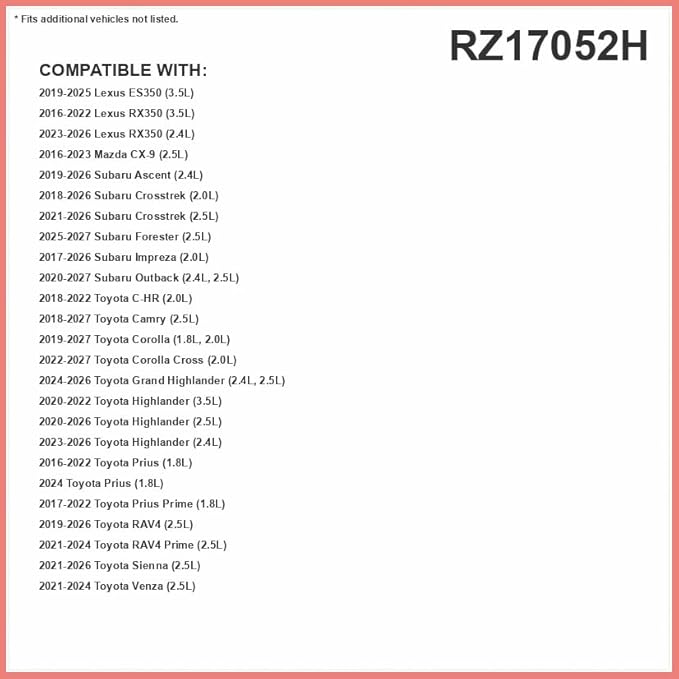 Febreze Odor Control HEPA Cabin Air Filter by PUREFLOW RZ17052H Fits 2019-2026 Toyota RAV4 2.5L, Subaru Ascent 2.4L; 2018-2027 Camry 2.5L; 2019-2027 Corolla 1.8L, 2.0L; 2018-2026 Crosstrek 2.0L