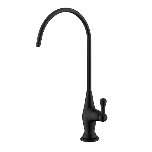 Sink Drinking Water Faucet, Sink Water Filter System, Suitable for Most Reverse Osmosis or Water Filtration Systems, Stainless Steel Reverse Osmosis Faucet for Kitchen Bar, Black