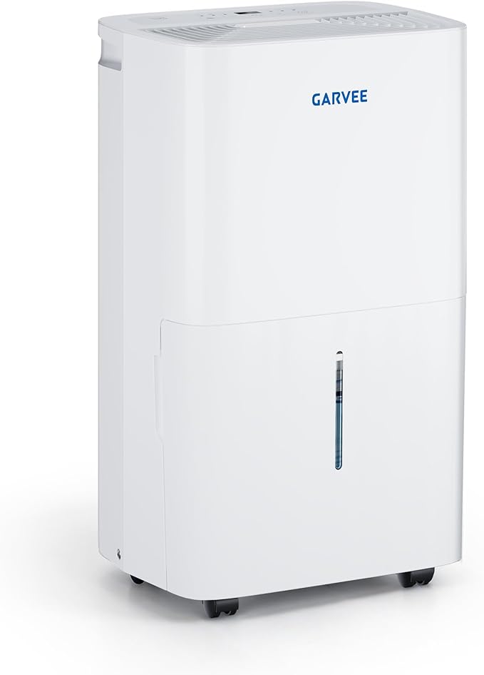 Garvee 50 Pint Dehumidifier for up to 5,500 Sq Ft, with Reusable Air Filter 2.4 Gallon Water Tank, Compact for Home, Basement, Large Sized Rooms, Bathroom