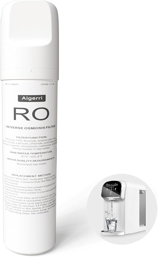 Aigerri RO Filter Replacement Cartridge – Quick Twist-In Design, No Tools Needed, 120-210 Day Lifespan, Compatible with Countertop RO Water Filtration System, Model Number: TJYJ001