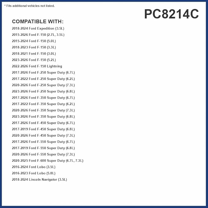 PG Cabin Air Filter PC8214C | Fits 2015-2025 Ford F-150, 2017-2025 F-250 Super Duty, F-350 Super Duty, 2018-2024 Expedition, 2017-2024 F-550 Super Duty, 2018-2024 Lincoln Navigator