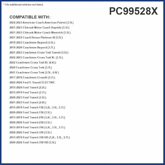 PureFlow Cabin Air Filter PC99528X | Fits 2020-2025 Ford Transit-250, Transit-350, Transit-350 HD, 2022-2025 E-Transit, 2015-2019 Ford Transit-150, Front