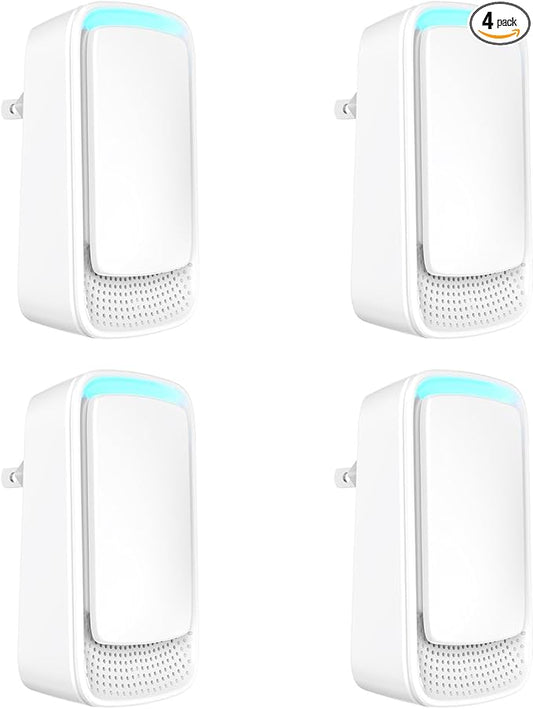 Plug In Air Ionizers - Negative Ion Technology Air Purifier - Quiet Operation Air Freshener for Home, Bedroom, Office, Garage Room - Portable Air Purifiers Odor,Pets Smell - Air Cleaner White (4 Pack）