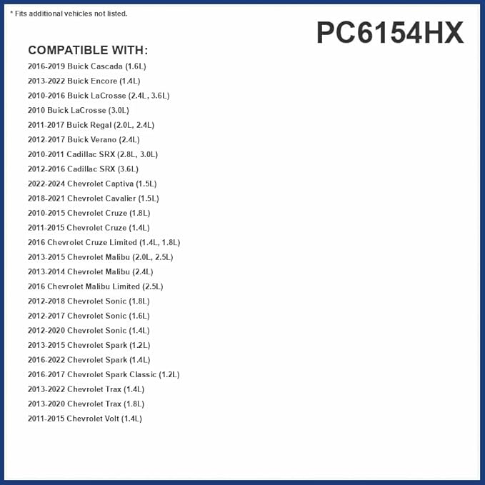 PureFlow HEPA Cabin Air Filter PC6154HX | Fits 2022-2025 Chevrolet Captiva, 2011-2015 Cruze, 2013-2022 Trax, 2013-2022 Buick Encore, 2013-2015 Chevrolet Malibu, 2012-2018 Sonic