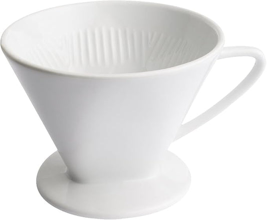 Cilio C105179 Porcelain Coffee Filter/Holder Pour-Over, 6/Large, White