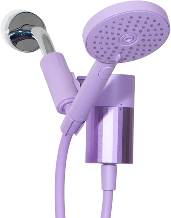Sproos - Handheld Showerhead, High Performance Filtration System for Healthier Hair and Skin, Extra Long 70 Inch Hose, 3 Customized Spray Functions, 6 Colors (Lilac, Shower Filter Set)