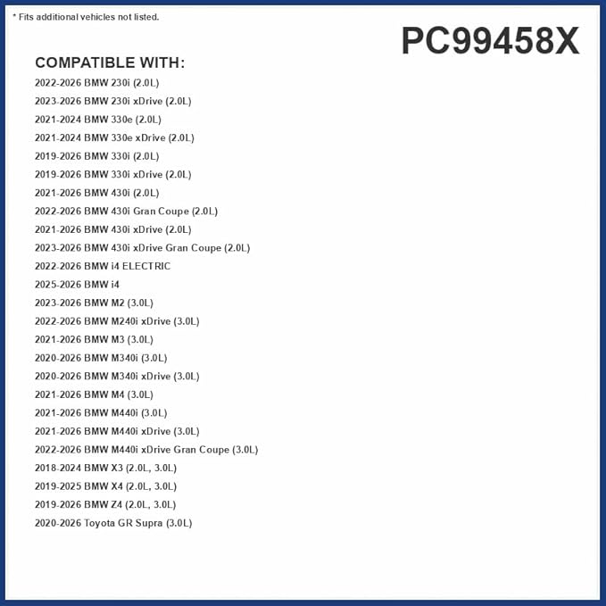 PureFlow Cabin Air Filter PC99458X | Fits 2018-2024 BMW X3, 2019-2025 330i xDrive, 330i, 2022-2025 i4, 2019-2025 X4, 2020-2025 Toyota GR Supra, 2021-2025 BMW 430i