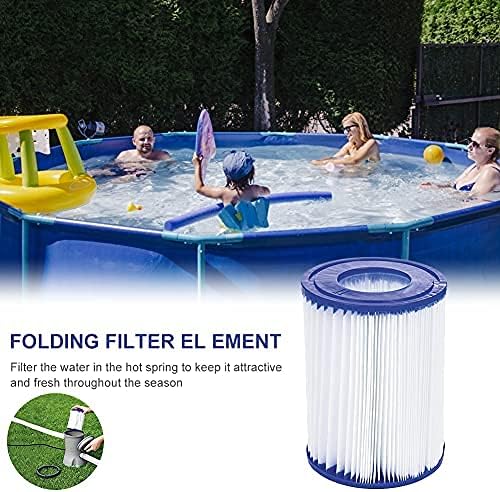 WuYan 6 Pack Swimming Pool Filter Compatible for Cartridge Type II, Replacement Hot Tubs Filter Compatible with Lay Z Spa Filter Pump