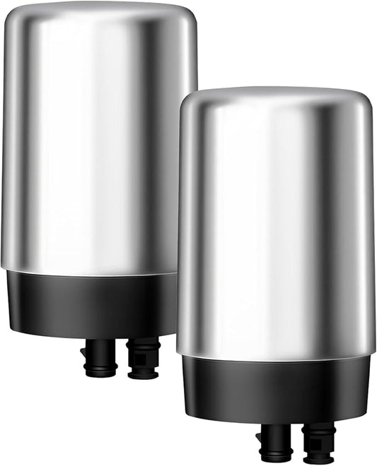 Waterdrop 7027S Faucet Water Filter, Replacement for Brita® Filter, 36311 On Tap Water Filtration System, Brita® Replacement Filters, 4-Months or 100 Gallons, Chrome, 2 Pack