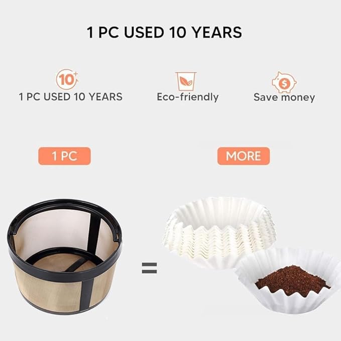 Reusable 8-12 Cup Basket Coffee Filter for K eurigKDuo Essentials and KDuo Brewers Machine, Replaces Disposable Coffee Paper Filters, BPA Free,2 Pack Refillable Coffee Filter