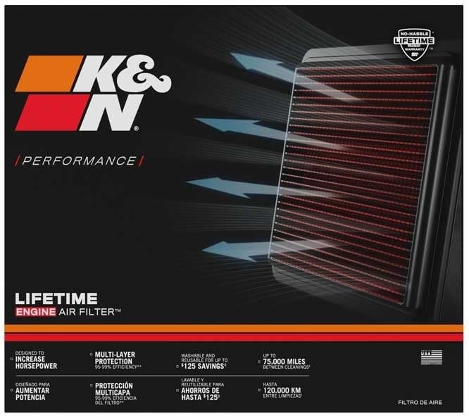 K&N High-Flow Original Lifetime Engine Air Filter: Increase Power: Premium, Washable: Compatible with 2020-2026 Buick/Chevrolet: Encore, Envista, Trailblazer, Trax, 33-5107