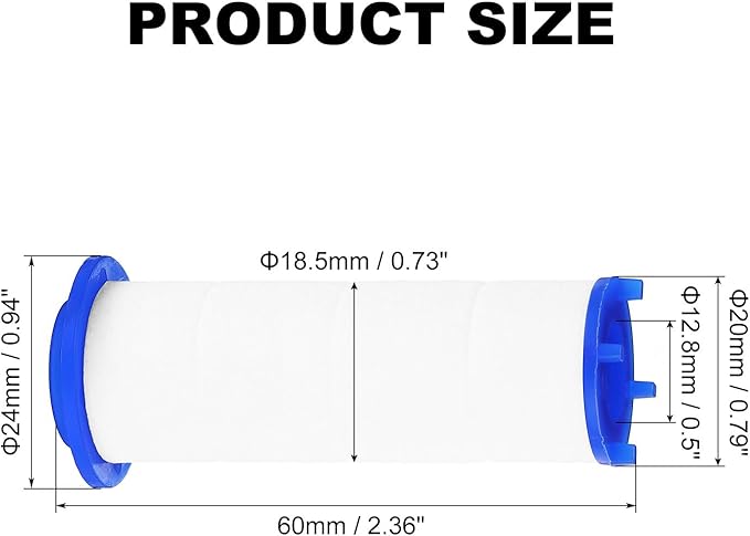 uxcell 12 Pcs Shower Head Filter 2.4 Inch PP Cotton Filter Cartridge Replacement High-Pressure Handheld Fan Shower Jet Sets