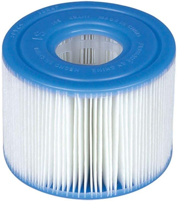 Intex 29011E Type S1 PureSpa Easy Set Pool Spa Hot Tub Filter Replacement Cartridges (6 Filters), Blue and White
