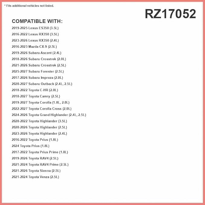 Febreze Odor Control Cabin Air Filter by PUREFLOW RZ17052 Fits 2019-2026 Toyota RAV4 2.5L, Subaru Ascent 2.4L; 2018-2027 Camry 2.5L; 2019-2027 Corolla 1.8L, 2.0L; 2018-2026 Crosstrek 2.0L