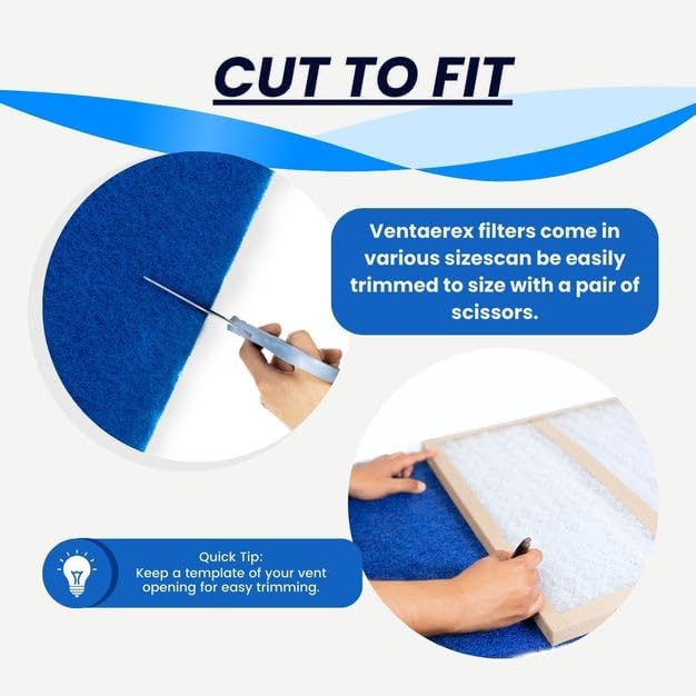 20x25x1 Reusable Air Filters - Made in USA - MERV 6 Washable AC HVAC Furnace Fan Coil Filter Media - Cut to Fit - Synthetic Alternative to Hog’s Hair Filter - 2 Pack