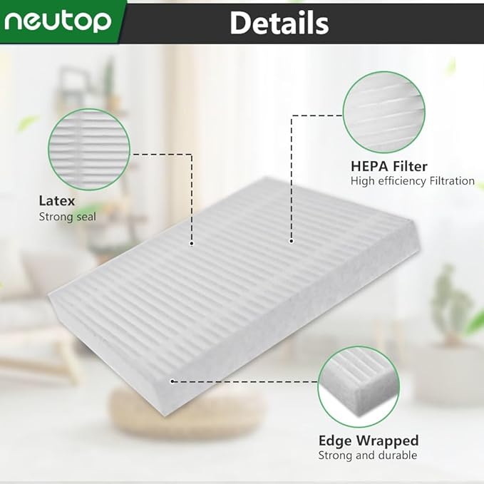 Replacement Hepa Filter Compatible with iRobot Roomba 105 Series, Combo Essential, Combo 2 Essential, Vac Essential, Vac 2 Essential, Q0120, Q0110, Q0520, Y0140, Y0110, Robots Vacuum, 8-Pack.