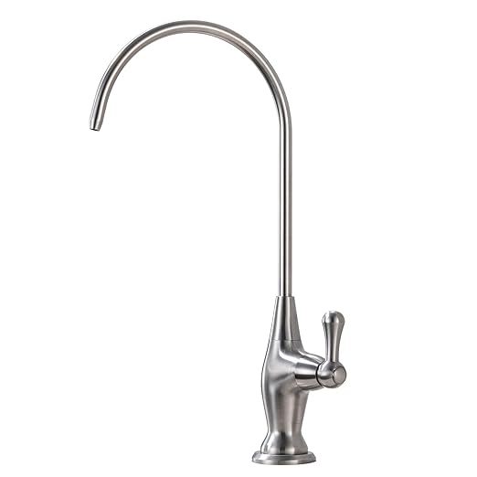 Sink Drinking Water Faucet, Sink Water Filter System, Suitable for Most Reverse Osmosis or Water Filtration Systems, Stainless Steel Reverse Osmosis Faucet for Kitchen Bar, Brushed Nickel