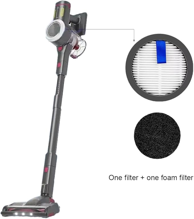 Replacement A200 HEPA Filters for Afoddon A200Pro NEQUARE S12 S25 S26 ORFELD B08/C10A/C10G Series Cordless Vacuum, 2 pcs HEPA Filters and 2 pcs Sponge Filters