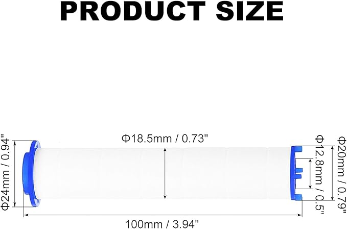 uxcell 12 Pcs Shower Head Filter 3.9 Inch PP Cotton Filter Cartridge Replacement High-Pressure Handheld Fan Shower Jet Sets