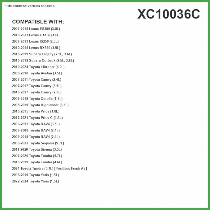 ECOGARD XC10036C Premium Cabin Air Filter with Activated Carbon Fits 2010-2024 Toyota 4Runner, 2006-2024 Yaris, 2018-2025 Land Rover Range Rover Velar, 2017-2025 Jaguar F-Pace