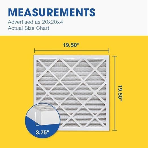 Aerostar 20x20x4 MERV 8 Air Filter 2 Pack, HVAC Pleated A/C Furnace Filters, Electrostatic MPR 600 & FPR 5, Made in USA