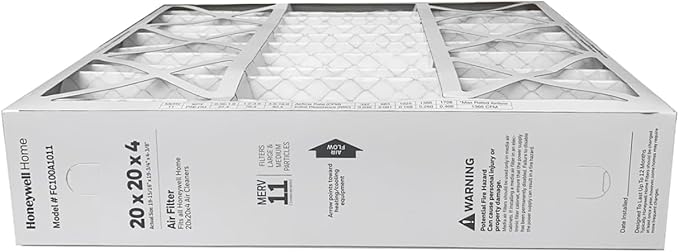 Honeywell FC100A1011-20" x 20" x 4" Pleated Air Filter, MERV 11 Bundle with Same Day Supply Filter Change Reminder (2)