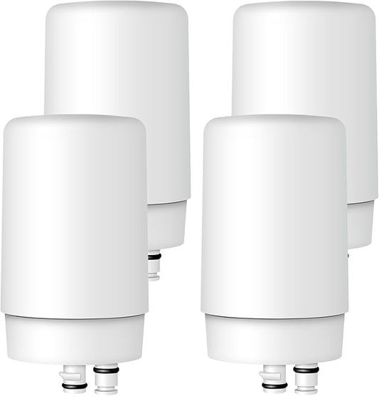 Waterdrop 7027W Faucet Water Filter, Replacement for Brita® Filter, 36311 On Tap Water Filtration System, Brita® Replacement Filters, 4-Months or 100 Gallons, White, 4 Pack