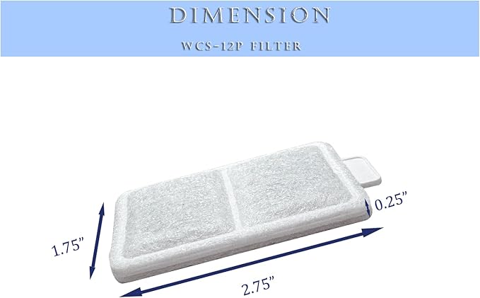 6 X Small Water Activated Carbon Filter Compatible with Whisker City Automatic Pet Fountain Free-Fall Fountain and Corner Fountain, Whisker City 50 oz and 150 oz