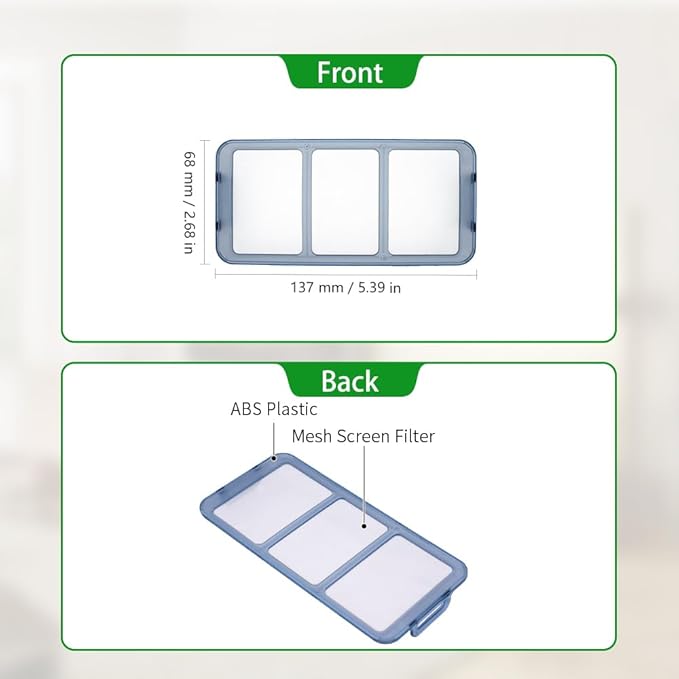 Replacement Washable Pre-Filters Compatible with eufy RoboVac 11S, 11S+, 12, 15C, 15T, 25C, 30, 30C, 35C, R450, R500, Robot Vacuum Parts Accessories, 2-Pack.