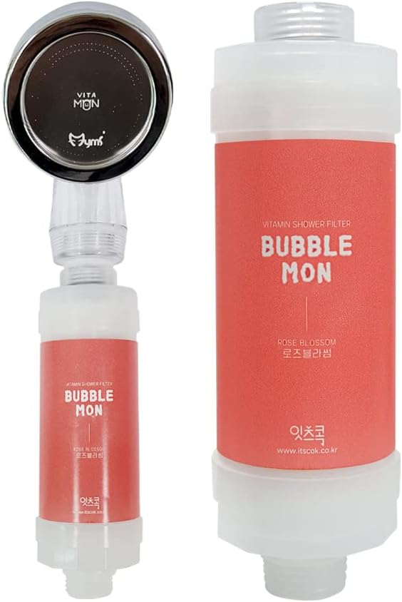 BUBBLEMON Shower Filter (Rose Blossom) Vitamin C Shower Filter Skin Moisturizing Protect Skin Dry Made in Korea