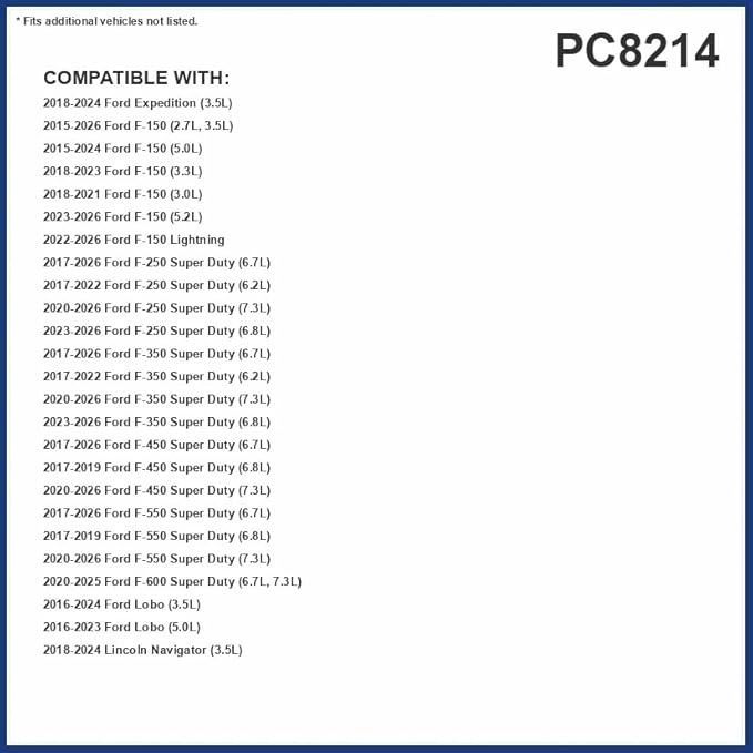 PG Cabin Air Filter PC8214 | Fits 2015-2025 Ford F-150, 2017-2025 F-250 Super Duty, F-350 Super Duty, 2018-2024 Expedition, 2017-2024 F-550 Super Duty, 2018-2024 Lincoln Navigator