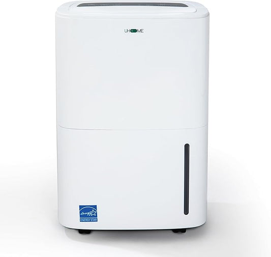 Uhome 120 Pints Dehumidifier with Drain Hose - 6000 Sq. Ft Quiet Dehumidifier for Home, Basements, Storages and Large Rooms with 1.32Gallon Water Tank