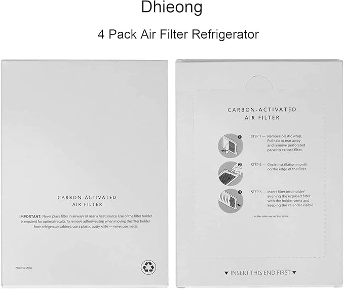 4 Pack Refrigerator Air Filter Replacement Carbon Activated Air Filter Compatible with Frigidaire and Electrolux Fridge, Replaces SCPUREAIR2PK, EAFCBF Replace 242061001, 242047804