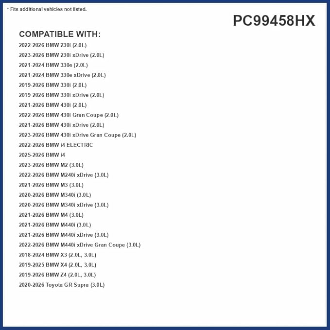 PureFlow HEPA Cabin Air Filter PC99458HX | Fits 2018-2024 BMW X3, 2019-2025 330i xDrive, 330i, 2022-2025 i4, 2019-2025 X4, 2020-2025 Toyota GR Supra, 2021-2025 BMW 430i