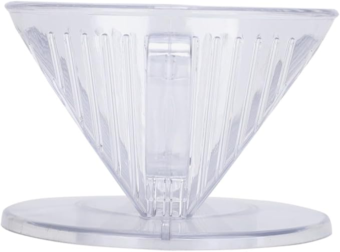 Transparent ABS Reusable Cone Coffee Filter with Large Handgrip Dripper Cup for Pour Over Brewing, Dishwasher Safe