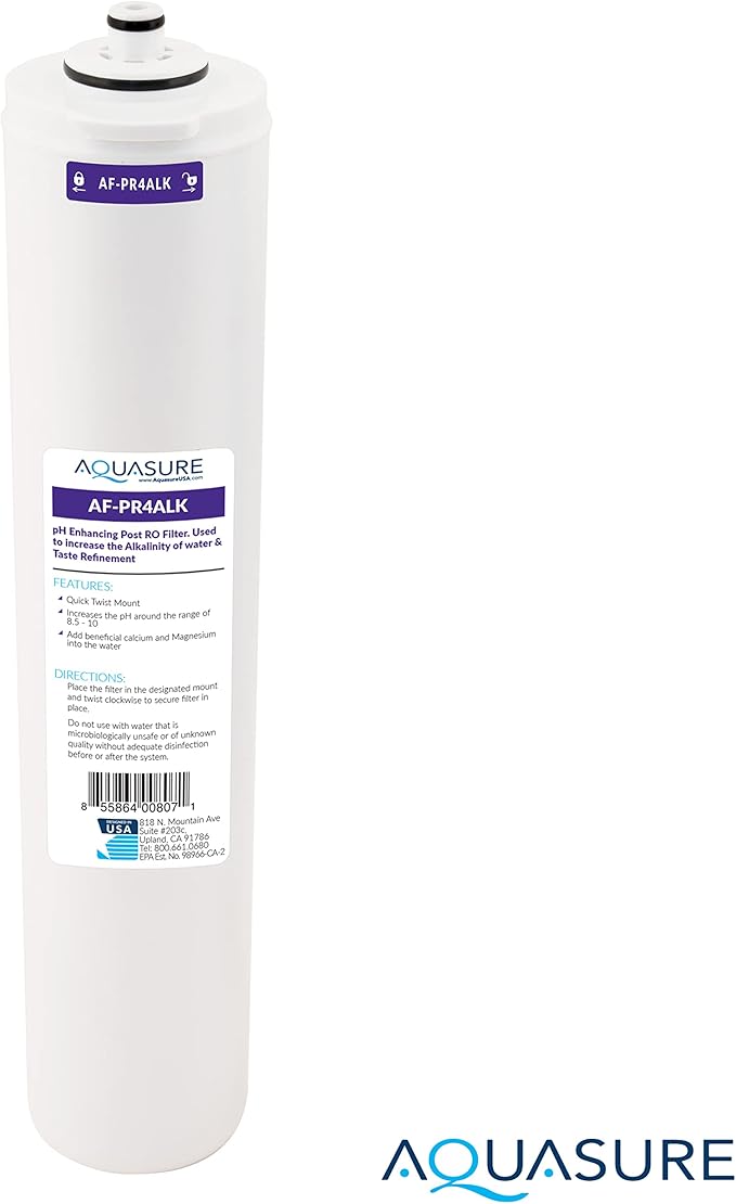 Aquasure ‎‎Premier Series Stage 1, 2, 4 Sediment, Carbon Block & Alkaline Remineralizing Replacement Filter Cartridge AF-PRE-ALK, for AS-PR75/100 4-Stage Reverse Osmosis RO Water Filtration System