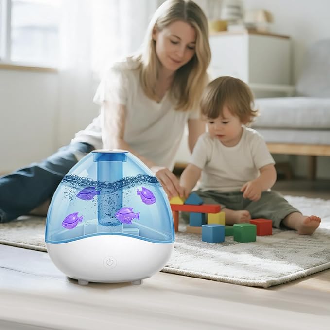 Humidifier Tank Cleaner, 10PCS Universal Humidifier filters fish Compatible with Drop, Droplet, Warm&Cool Mist Humidifiers, Fish Tank, Keep The Water (Fish-Purple)