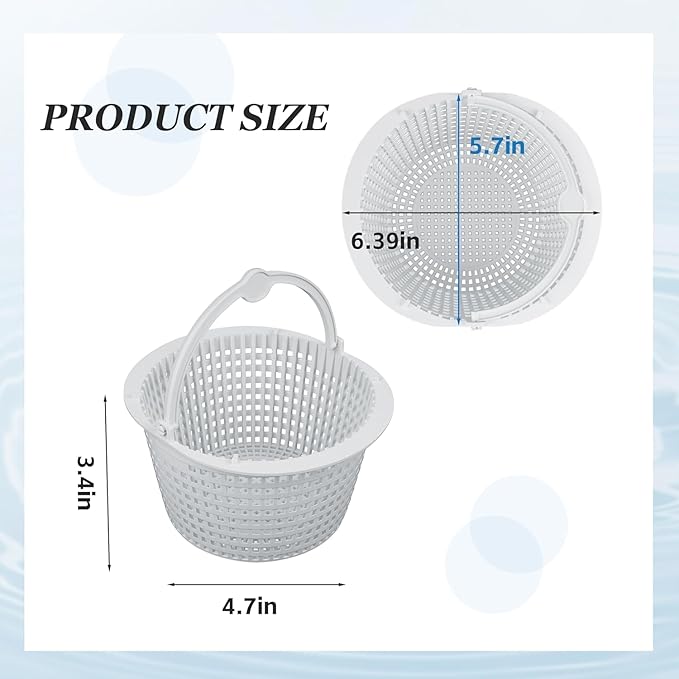 SPX1091C Replacement Above Ground Skimmer Basket for Hayward Pool Filter Basket with Handle SP1091 WB736660 2-Pack (1-Pack)