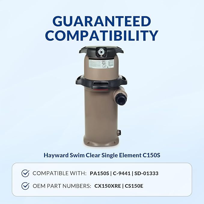 Pool Filter Cartridge for Hayward Systems, Essential Series, Replacement for CX150XRE PA150S, Compatible with SwimClear C150S (CS150E), Cylindrical Fabric, 150 Sq. Ft.