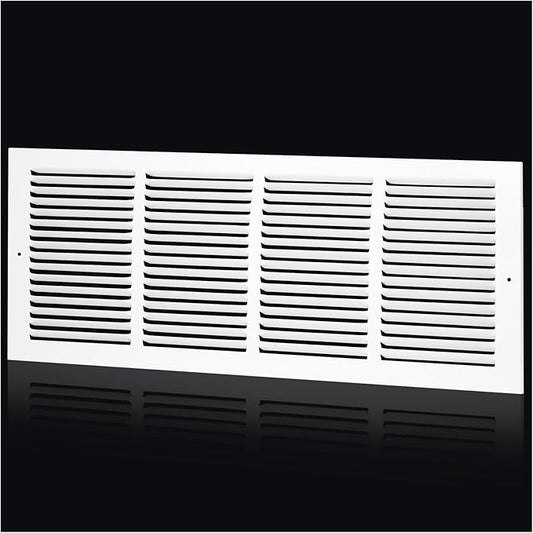 24"Wx8"H Duct Opening Return Air Grille,Air Return Vent Cover Grill for Sidewall and Ceiling,Solid Steel AC Vent Cover HVAC Cold Air Intake Grille Without Filter House,Outer Dimension:25.75WX9.75"H