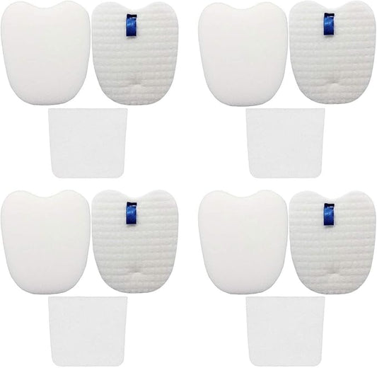 Vacuum Filters Replacement Set for Shark Rocket DuoClean HV380 HV380W HV381 HV382 HV384Q UV380 ZS360 ZS361C ZS362, 4 Foam & Felt Filters 4 Post-Filters, Compare to Part XPMFK320&XPSTFH380