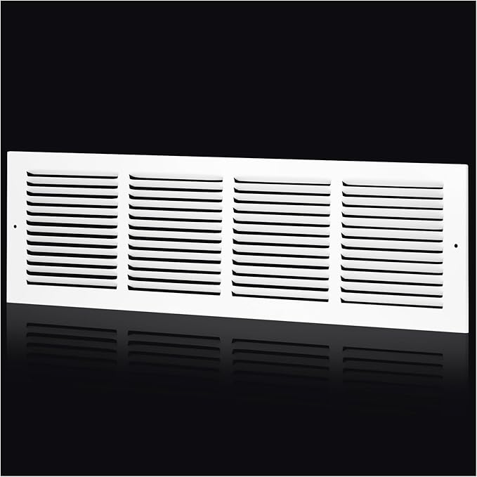 24"Wx6"H Duct Opening Return Air Grille,Air Return Vent Cover Grill for Sidewall and Ceiling,Solid Steel AC Vent Cover HVAC Cold Air Intake Grille Without Filter House,Outer Dimension:25.75WX7.75"H