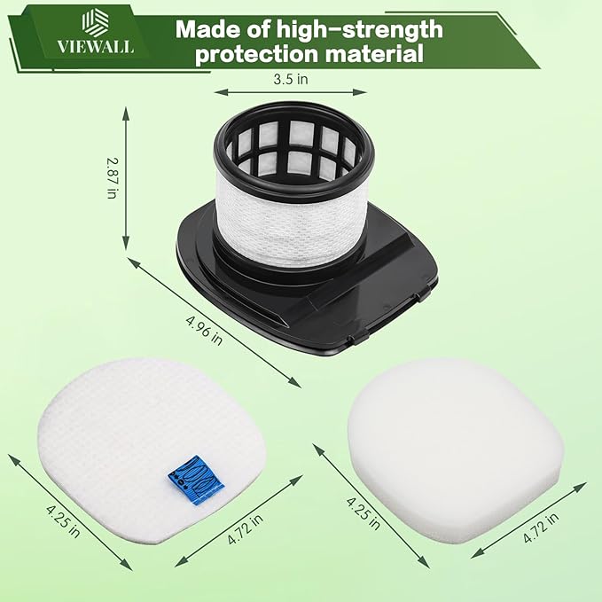 IX141 Filter Replacement for Shark IX141AMZ IX140 IX142 IX144 IZ140 IZ141 IZ142 IZ242 WZ140 WZ240 WZ250 UZ145 UZ155 QZ140 Pet Cordless Stick Vacuum Part 616FJ140 & 617FJ140 2 Filter 4 Foam Felt Filter