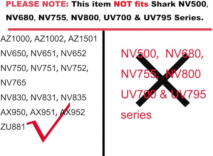 Dttery NV752 AZ1002 Replacement Filter for Shark Rotator APEX DuoClean Powered Lift-Away Vacuum AZ1000 AZ1002 AX950 AX951 AX952 NV650 NV651 NV652 NV751 NV752 NV831 NV835 ZU632 Part XFF650 XHF650